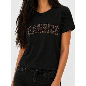 T-shirt nera donna RAWHIDE