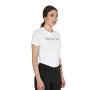 T-shirt donna in cotone logo laminato