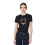 T-shirt donna Elegant in cotone con logo oro