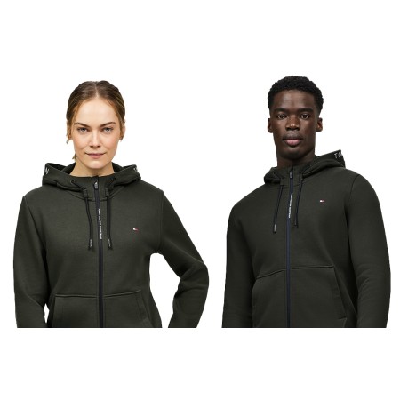 Felpa unisex  verde Tommy Hilfiger con cappuccio