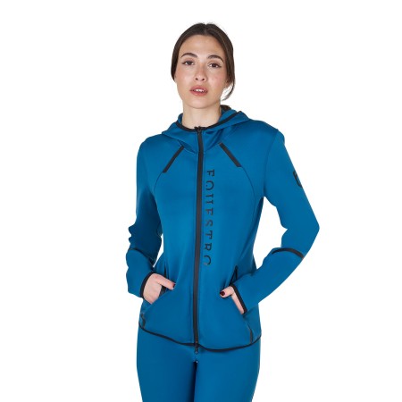 Felpa tecnica da donna in jersey con zip